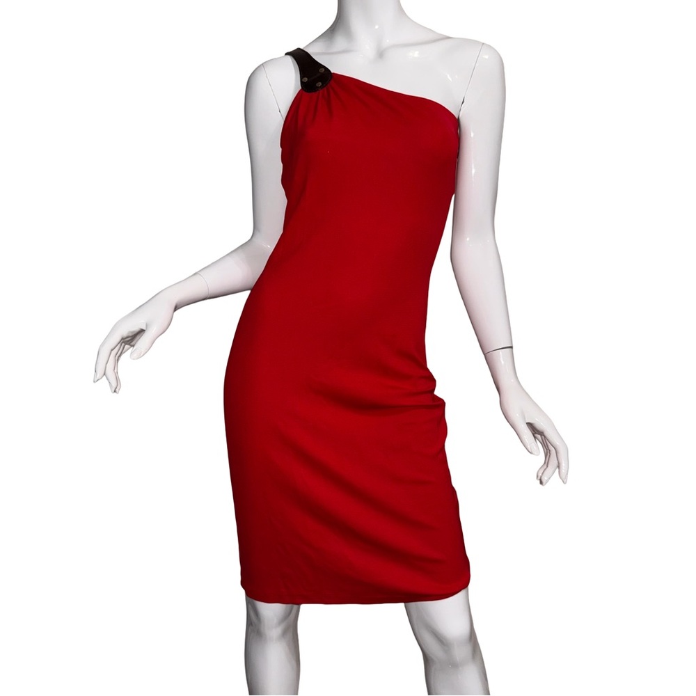 Michael Kors Collection One Shoulder Dress Quiet Luxury Equestrian Minimalist